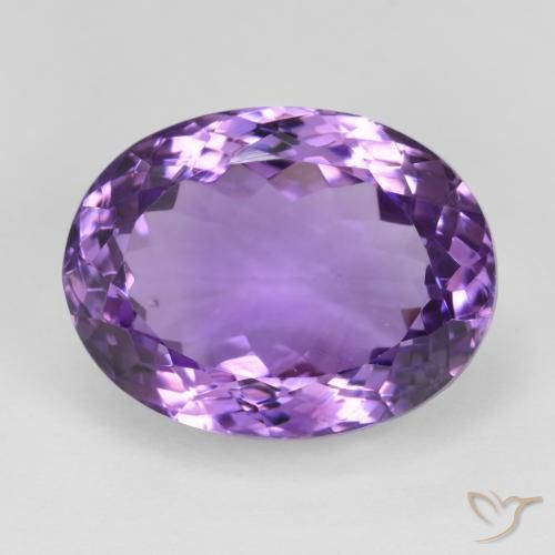 20.84ct Натуральный Ярко-фиолетовый Аметист, Овал, Чистота VS