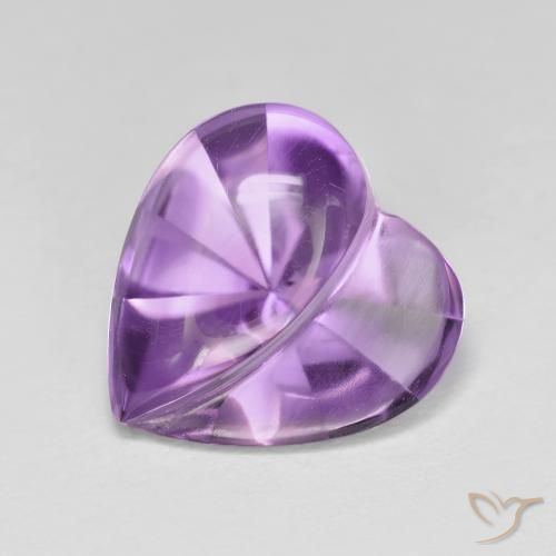 3.66ct Натуральный Пурпурно-фиолетовый Аметист, Сердце, Прозрачный