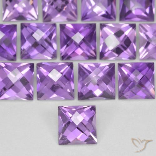 0.67ct Натуральный Розовато-фиолетовый Аметист, Квадрат, VVS-VS