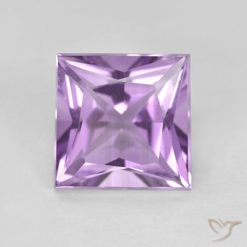 1.92ct Натуральный Средне-светлый пурпурно-фиолетовый Аметист, Квадрат, VVS-VS