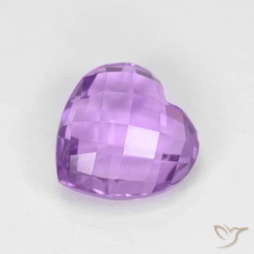2.06ct Натуральный Розовато-фиолетовый Аметист, Сердце, Чистота VVS