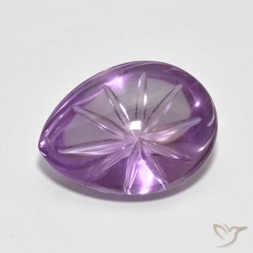 7.08ct Натуральный Светло-средний фиолетовый Аметист, Форма груши, Прозрачный