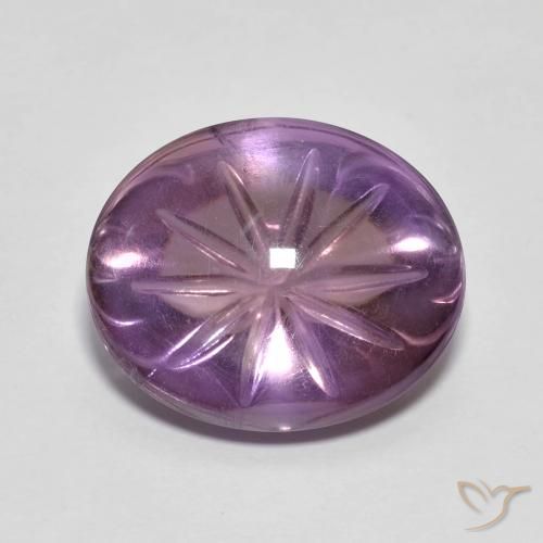 8.11ct Натуральный Средний фиолетовый Аметист, Овал, Прозрачный