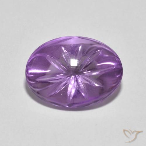4.25ct Натуральный Средний фиолетовый Аметист, Овал, Прозрачный