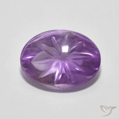 5.29ct Натуральный Средний фиолетовый Аметист, Овал, Прозрачный