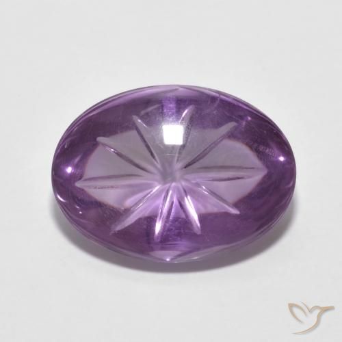 5.68ct Натуральный Средний фиолетовый Аметист, Овал, Прозрачный