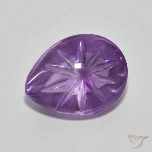 4.35ct Натуральный Ярко-фиолетовый Аметист, Форма груши, Прозрачный