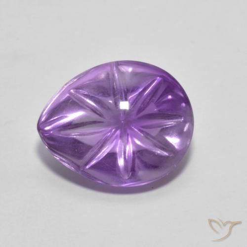 4.09ct Натуральный Средний фиолетовый Аметист, Форма груши, Прозрачный