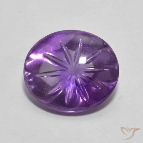 5.92ct Натуральный Ярко-фиолетовый Аметист, Овал, Прозрачный