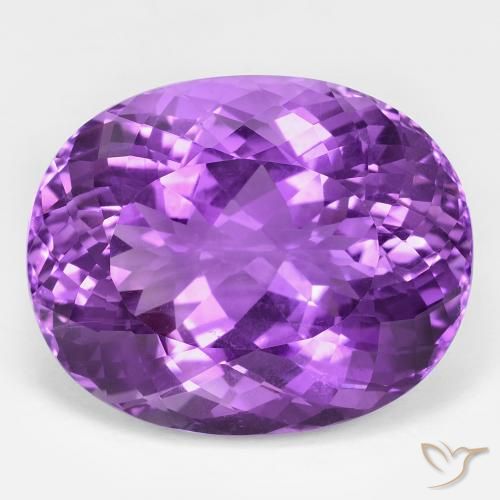39.31ct Натуральный Ярко-фиолетовый Аметист, Овал, VVS-VS