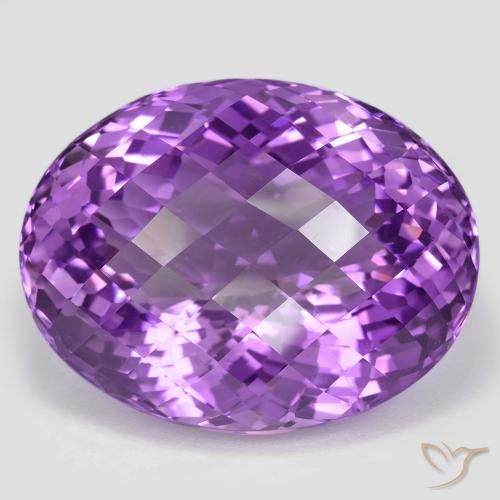 59.13ct Натуральный Средний пурпурно-фиолетовый Аметист, Овал, VVS-VS
