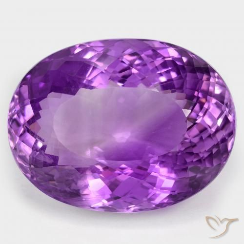 104.56ct Натуральный Интенсивный фиолетовый Аметист, Овал, Чистота VS