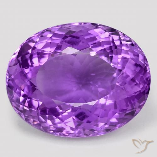 75.75ct Натуральный Ярко-фиолетовый Аметист, Овал, Чистота VVS