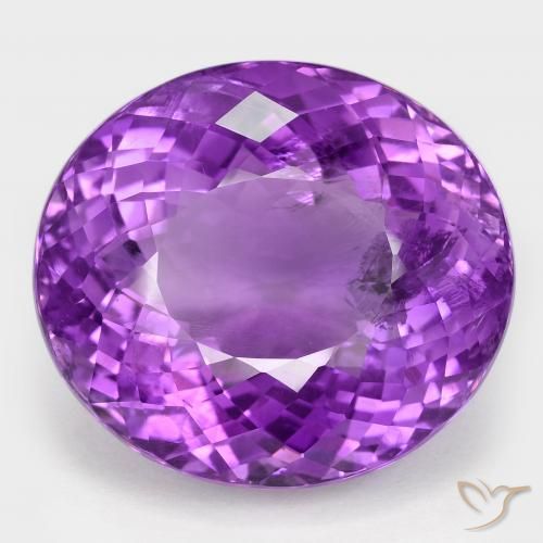 58.32ct Натуральный Интенсивный фиолетовый Аметист, Овал, Чистота VS