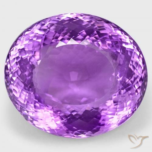 108.70ct Натуральный Интенсивный фиолетовый Аметист, Овал, Чистота VS