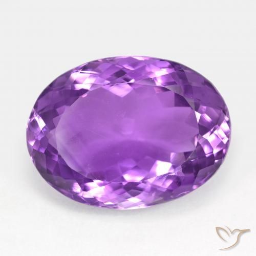 15.41ct Натуральный Интенсивный фиолетовый Аметист, Овал, Чистота VS