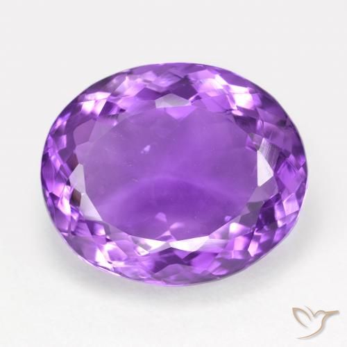 13.38ct Натуральный Темно-фиолетовый Аметист, Овал, VVS-VS