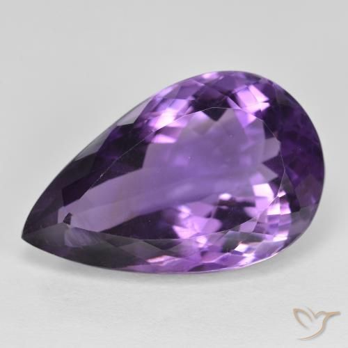 15.65ct Натуральный Темно-фиолетовый Аметист, Форма груши, Чистота VS