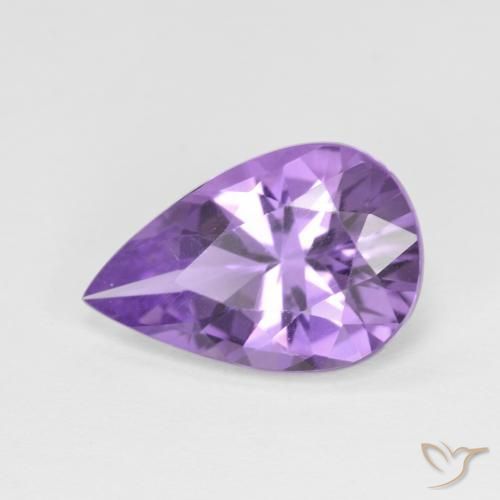 3.15ct Натуральный Средний фиолетовый Аметист, Форма груши, Чистота VVS