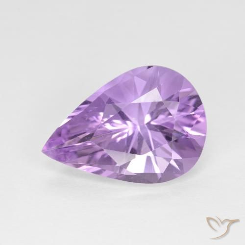 3.14ct Натуральный Средний фиолетовый Аметист, Форма груши, Чистота VVS