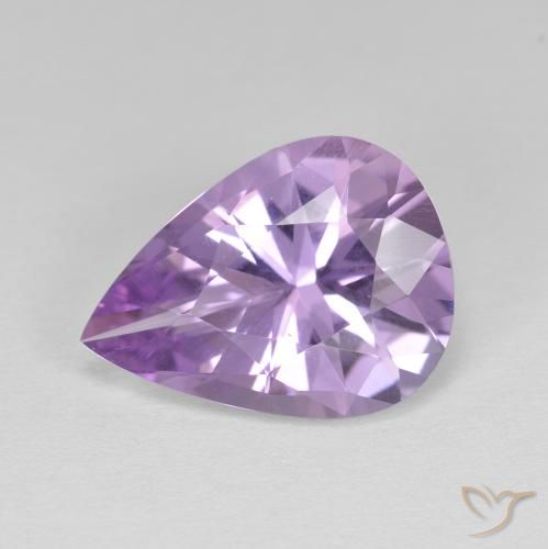 3.74ct Натуральный Средний фиолетовый Аметист, Форма груши, Чистота VVS