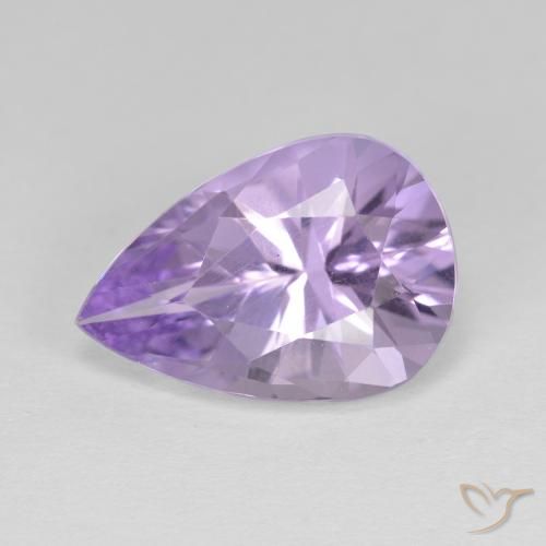 4.17ct Натуральный Светло-розовато-фиолетовый Аметист, Форма груши, Чистота VVS