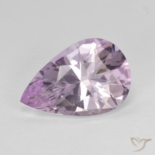 4.15ct Натуральный Очень светлый розовато-фиолетовый Аметист, Форма груши, Чистота VVS