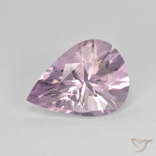 2.64ct Натуральный Светло-серовато-фиолетовый Аметист, Форма груши, Чистота VVS