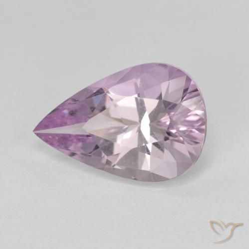 3.93ct Натуральный Светло-розово-фиолетовый Аметист, Форма груши, VVS-VS