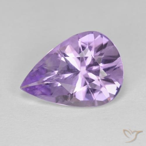 3.86ct Натуральный Medium Light-Violet Аметист, Форма груши, VVS-VS