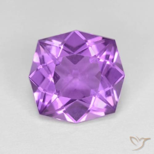 4.27ct Натуральный Средний пурпурно-фиолетовый Аметист, причудливая, Чистота VVS