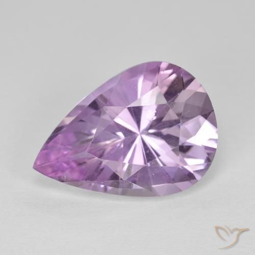5.33ct Натуральный Розовато-фиолетовый Аметист, Форма груши, Чистота VVS