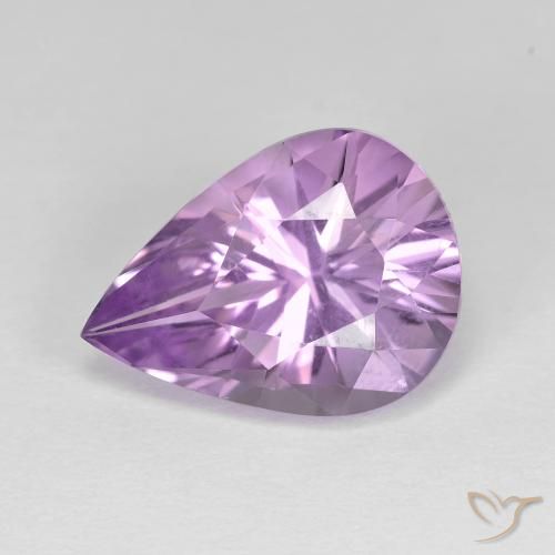 4.47ct Натуральный Средний фиолетовый Аметист, Форма груши, Чистота VVS