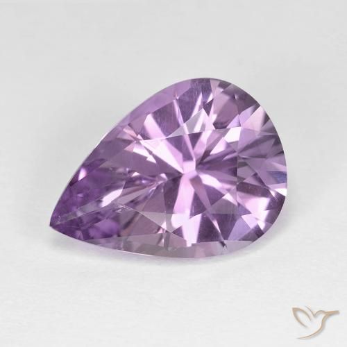 4.03ct Натуральный Розовато-фиолетовый Аметист, Форма груши, Чистота VVS