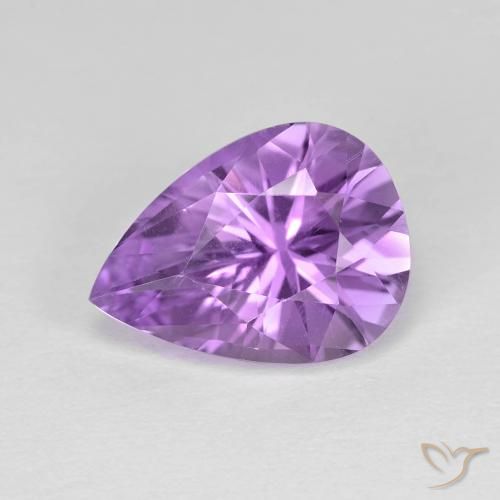 2.96ct Натуральный Средний фиолетовый Аметист, Форма груши, Чистота VVS