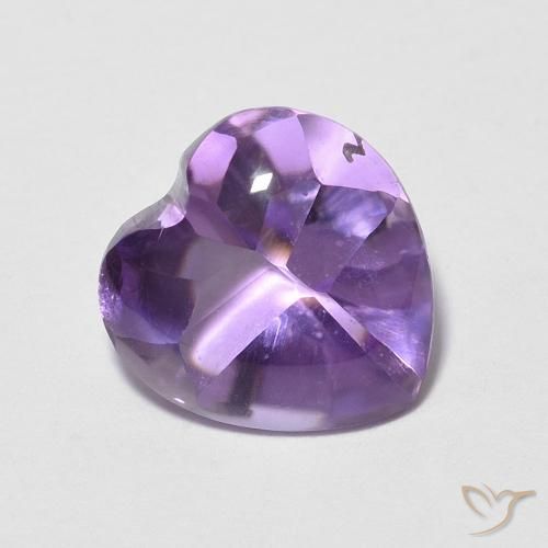 1.93ct Натуральный Ярко-фиолетовый Аметист, Сердце, Прозрачный