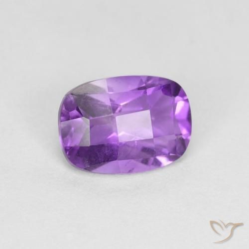 0.81ct Натуральный Ярко-фиолетовый Аметист, Подушка, VVS-VS