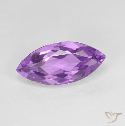 3.20ct Натуральный Глубокий пурпурно-фиолетовый Аметист, Маркиза, VVS-VS