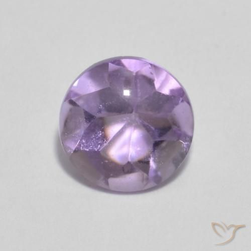0.84ct Натуральный Светло-фиолетовый Аметист, Круглый, Прозрачный