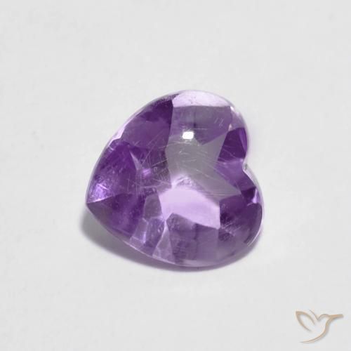 0.89ct Натуральный Темно-фиолетовый Аметист, Сердце, Прозрачный