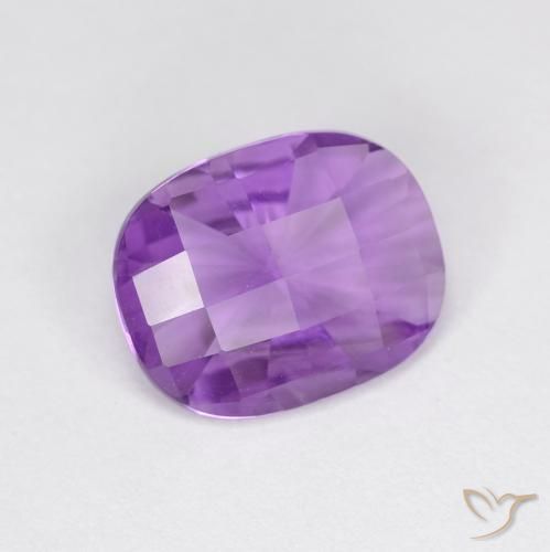 2.22ct Натуральный Средний пурпурно-фиолетовый Аметист, Подушка, Чистота VVS