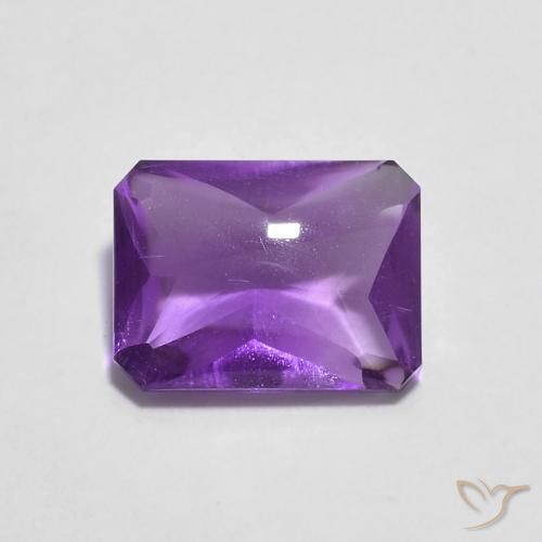1.34ct Натуральный Medium Dark-Violet Аметист, Изумрудная огранка, Прозрачный