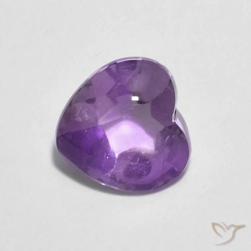 0.84ct Натуральный Пурпурно-фиолетовый Аметист, Сердце, Прозрачный