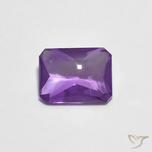 1.32ct Натуральный Пурпурно-фиолетовый Аметист, Изумрудная огранка, Прозрачный