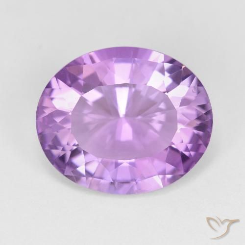 6.17ct Натуральный Розовато-фиолетовый Аметист, Овал, Чистота VVS