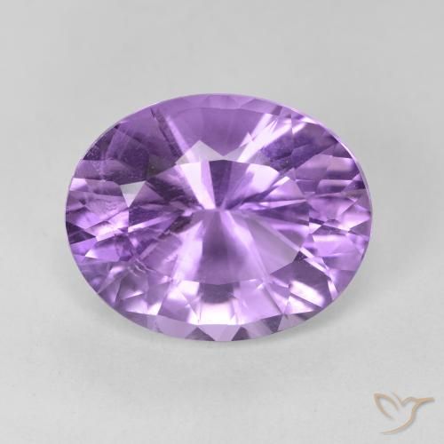 5.95ct Натуральный Розовато-фиолетовый Аметист, Овал, VVS-VS