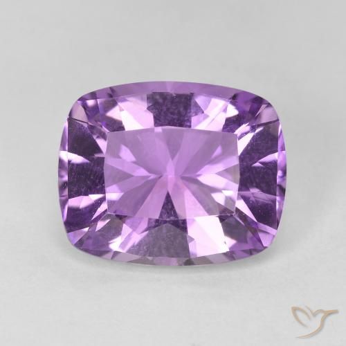 5.68ct Натуральный Темно-розовато-фиолетовый Аметист, Подушка, Чистота VVS