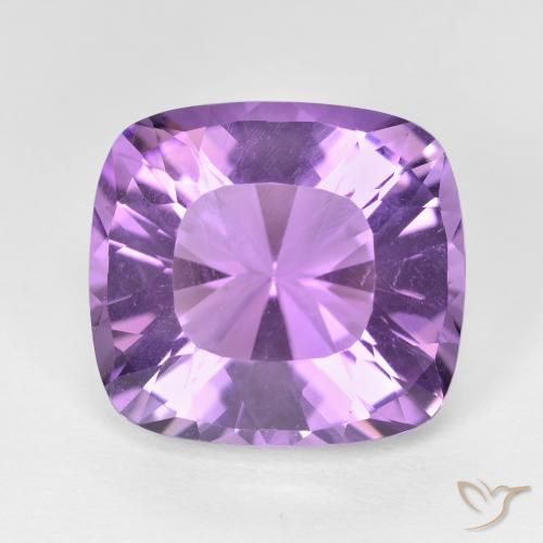 8.55ct Натуральный Средний розовато-фиолетовый Аметист, Подушка, Чистота VVS