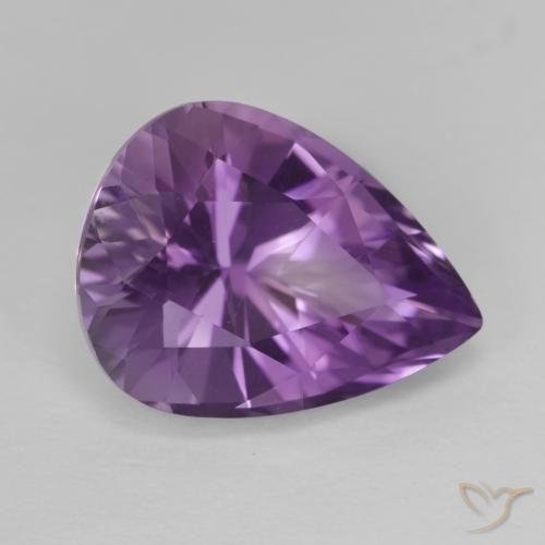 4.74 карата, натуральный Medium Light Purplish-Violet Аметист, Форма груши, Чистота VVS