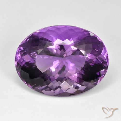 89.75ct Натуральный Пурпурно-фиолетовый Аметист, Овал, IF